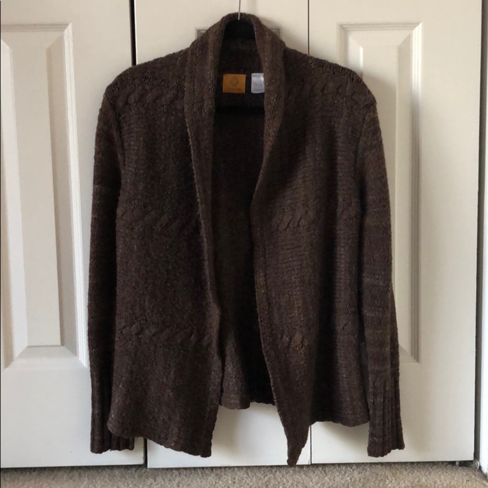 VGUC Ruby Rd. Brown Cabled Cardigan